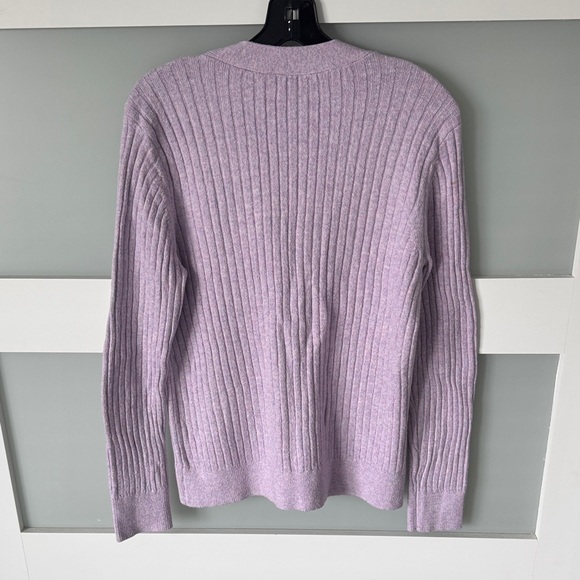 LOFT Lilac Ribbed Cardigan - Picture 3 of 5